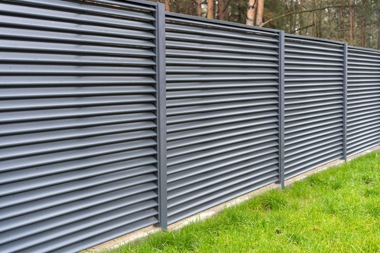 blank metal fence in the village