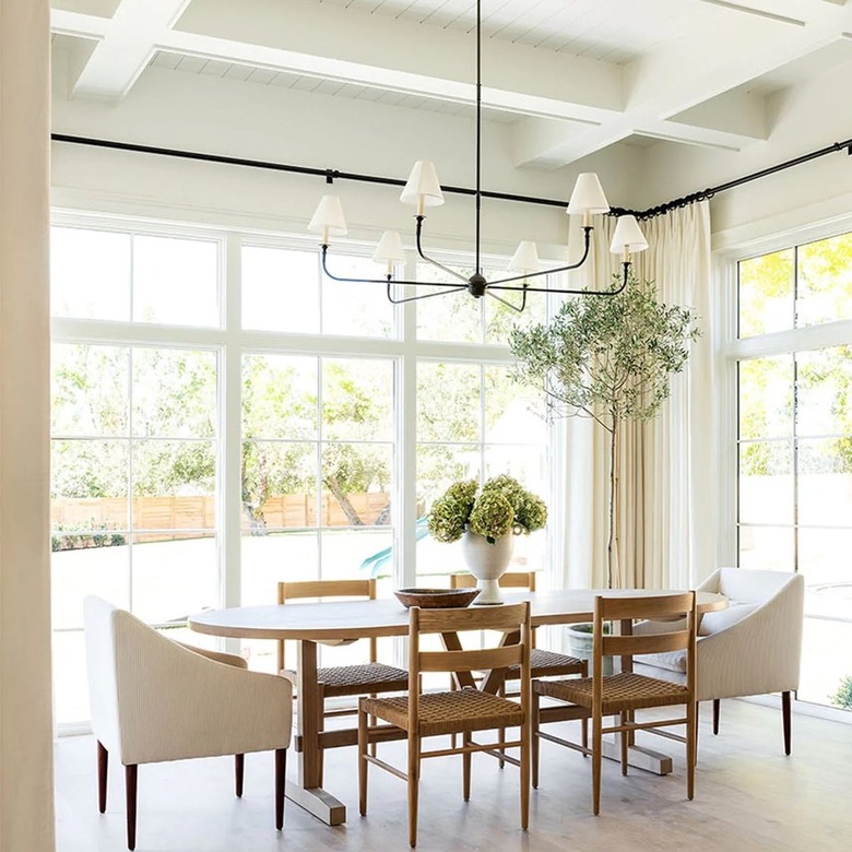 piaf chandelier in simple dining room