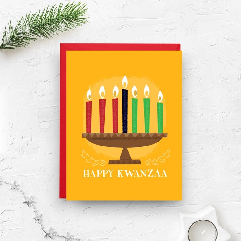 orange happy kwanzaa card