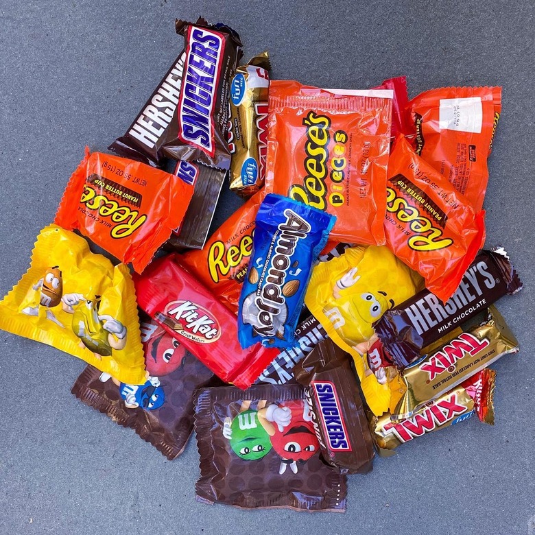 Pile of candy including Hershey