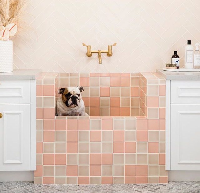 pink tile dog wash