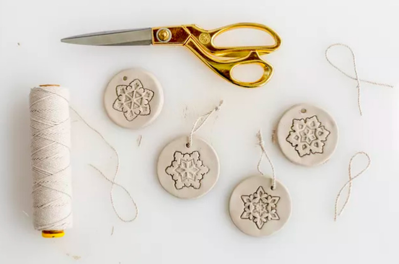 Stamped clay ornaments