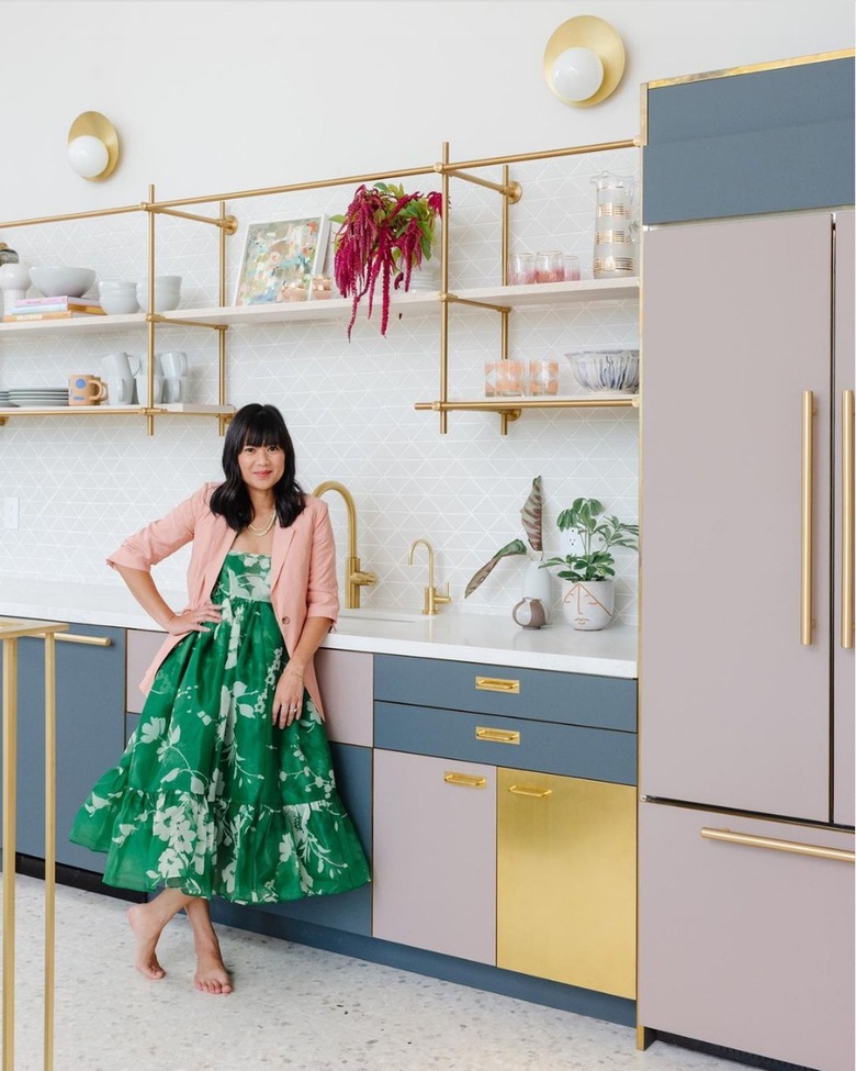 Joy Cho of Oh Joy! standing in kitchen