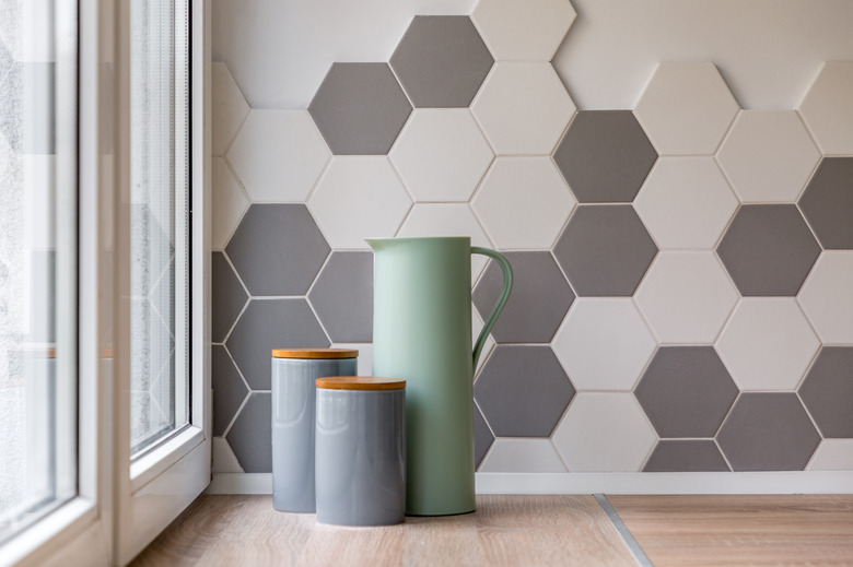 Ceramic containers in kitchen