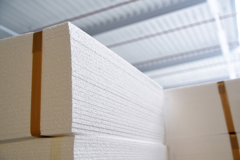 interior and machinery in a factory for the production of styrofoam components