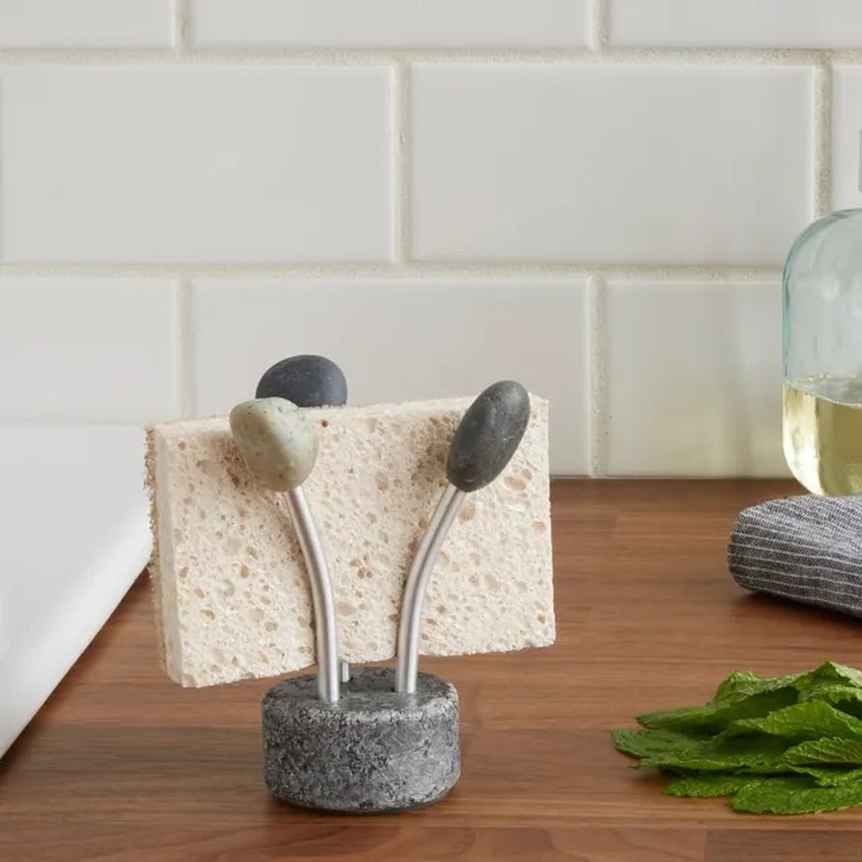 sponge holder with rocks