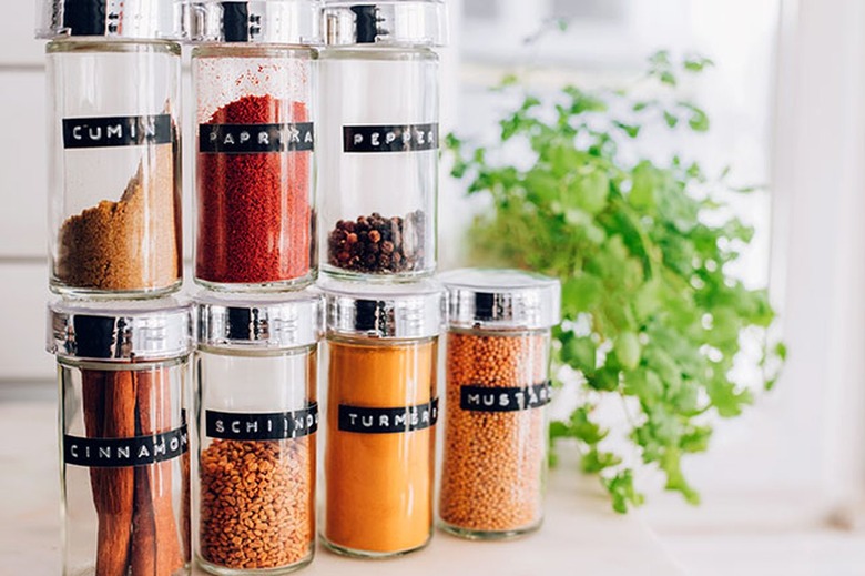 Assorted spice jars