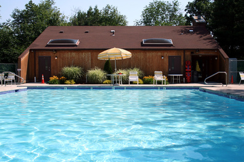 Swimming pool and umbrella