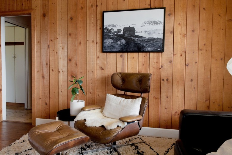 midcentury modern chair in living room