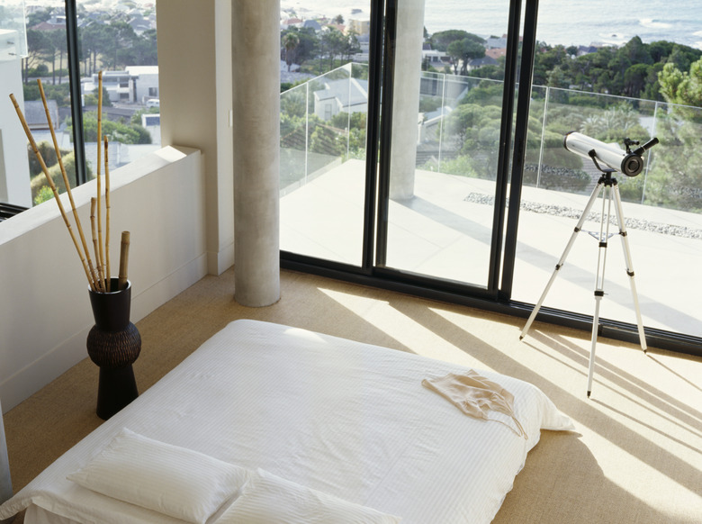 high angle view of a telescope in a room