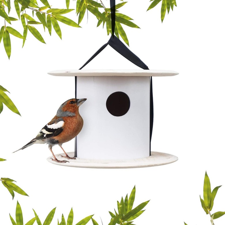 two tiered modern birdhouse