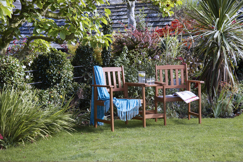 Love seats in a late summer garden