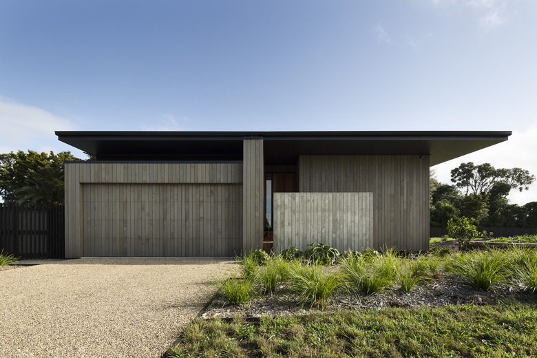 modern house exterior with large eaves