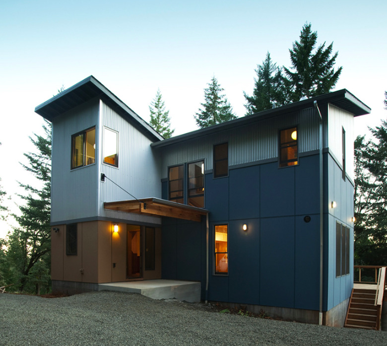 modern house near trees