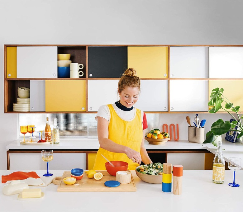 molly baz with her cookware collection