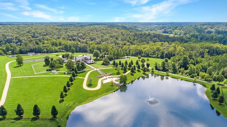 aerial view of country estate