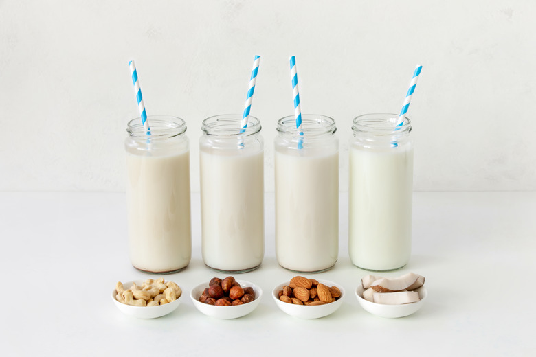 Vegan non-dairy milks assortment