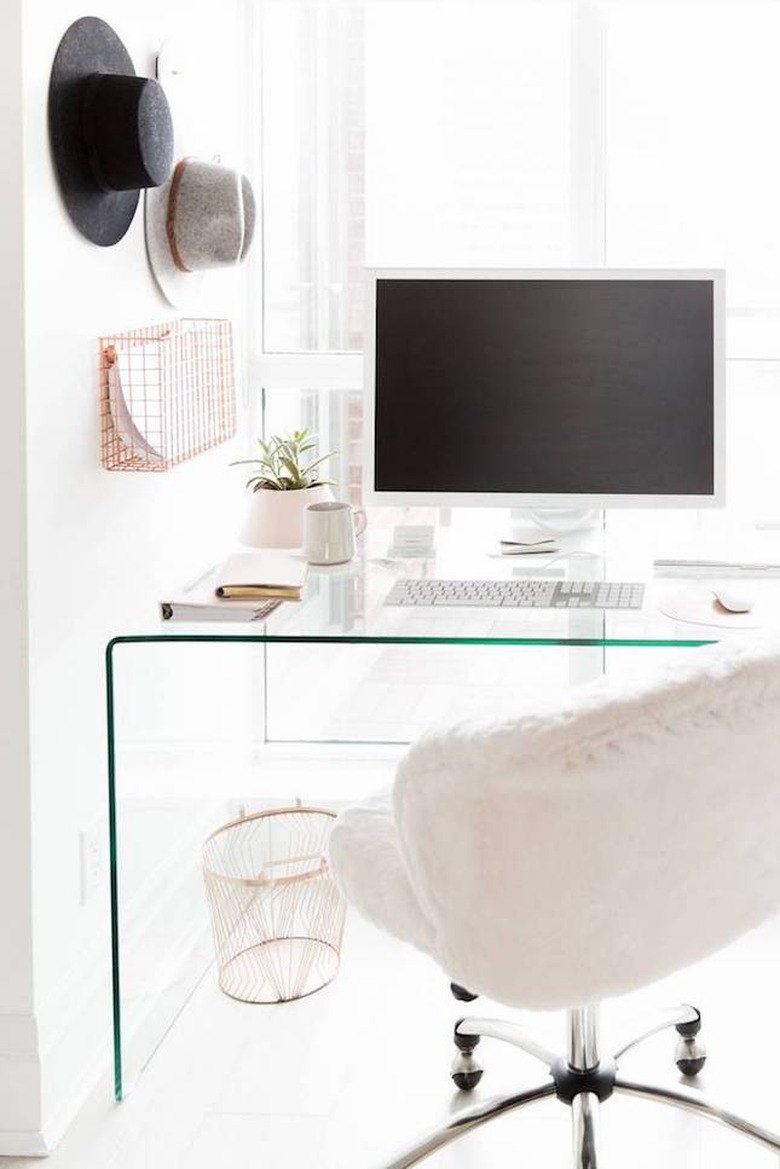 glass desk