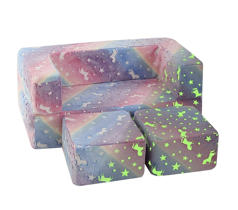 rainbow glow in the dark kids' couch