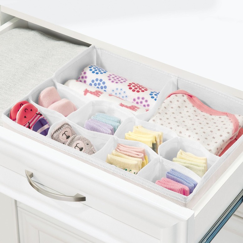 mDesign Baby + Kids Fabric Dresser Drawer Storage Organizer