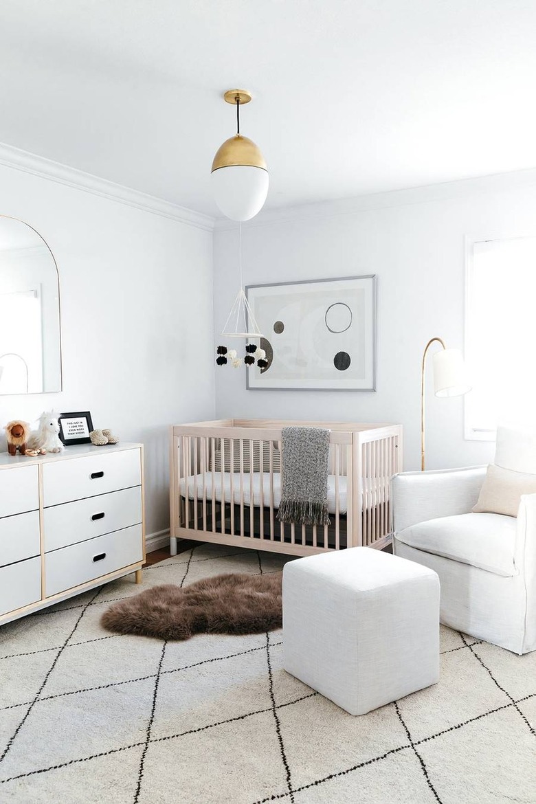 all white gender neutral nursery