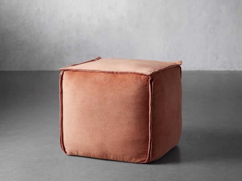 Nutmeg colored cube shaped pouf