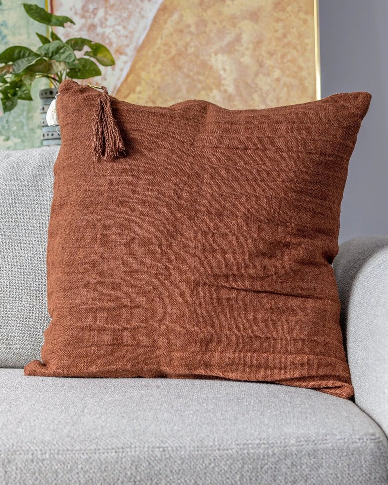 Nutmeg colored throw pillow