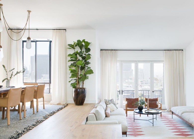 open concept living room with sunken living room