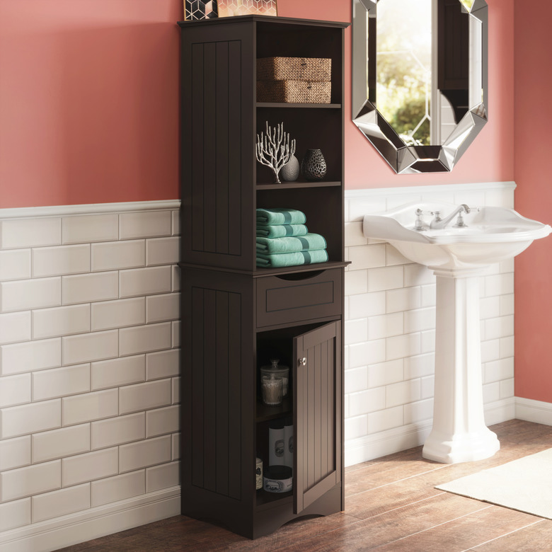 River Ridge Home Ashland Collection Tall Linen Cabinet Bathroom Storage