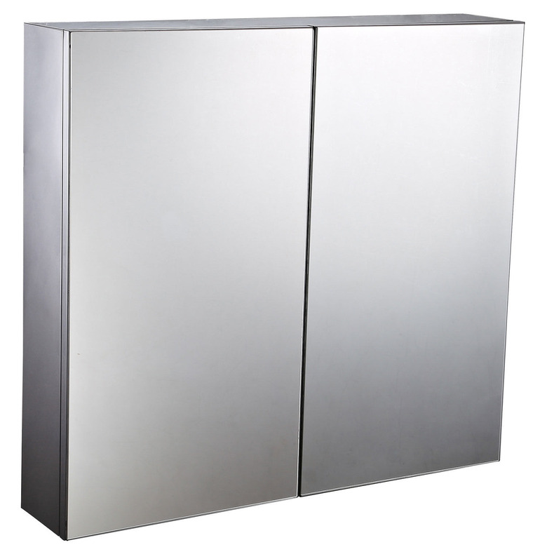 HomCom Stainless Steel Wall Mirror Double Door Medicine Cabinet