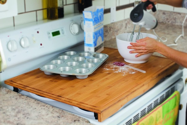 cutting board over stove