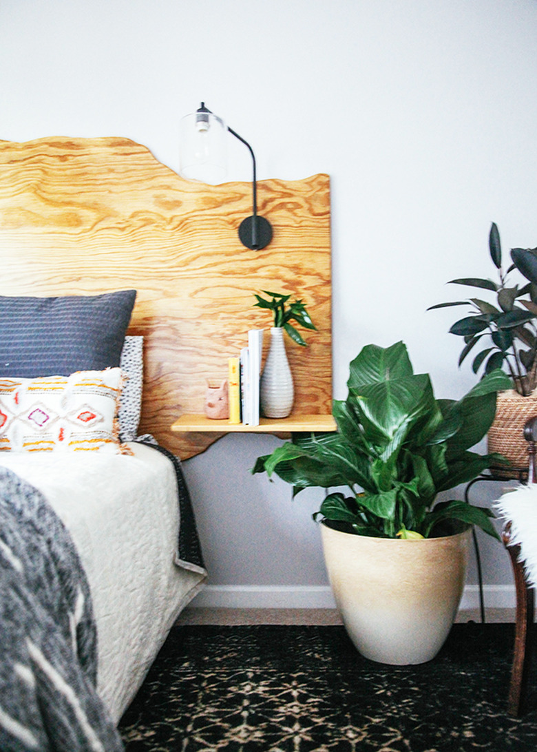 faux live edge headboard