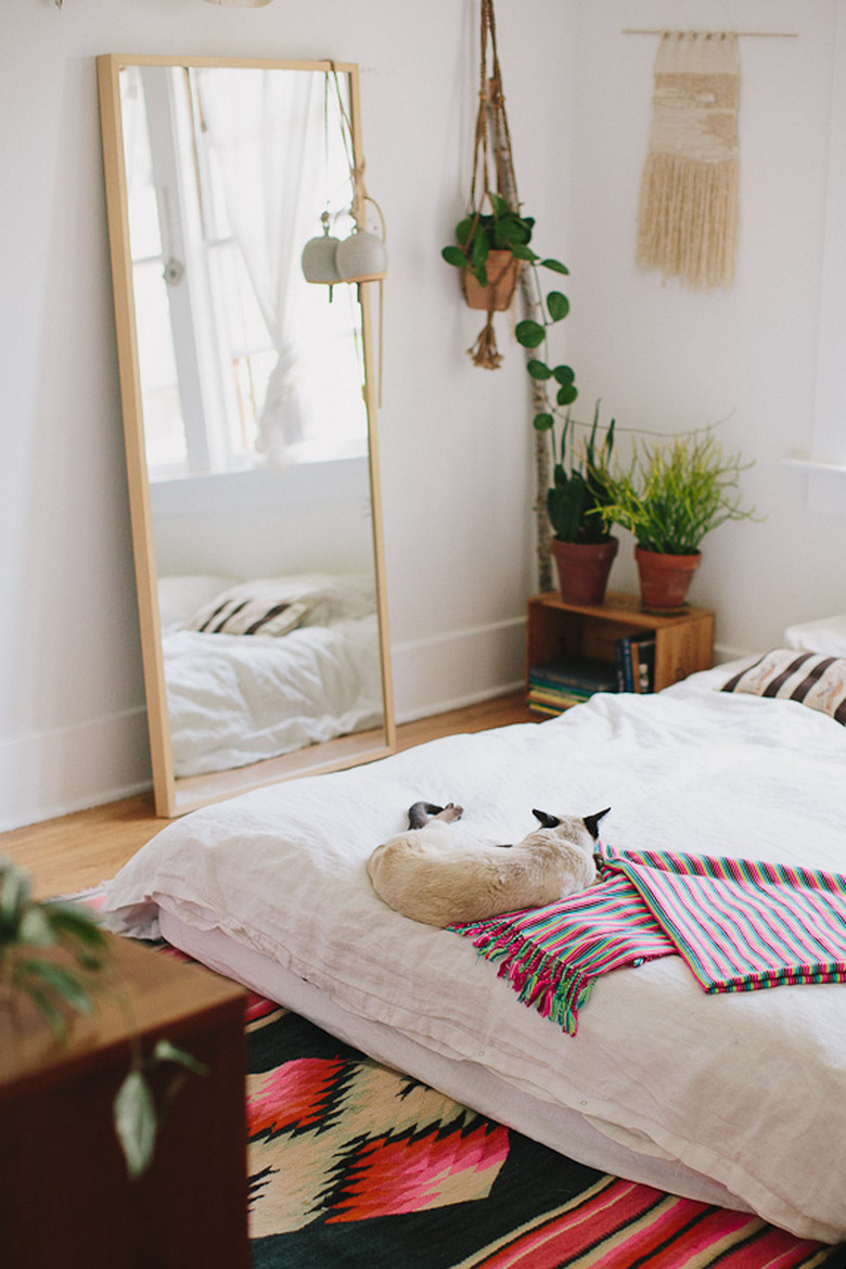 mattress on floor boho bedrom