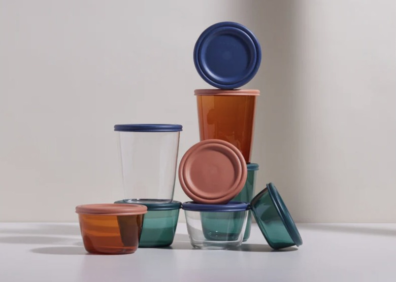 colorful glass food containers