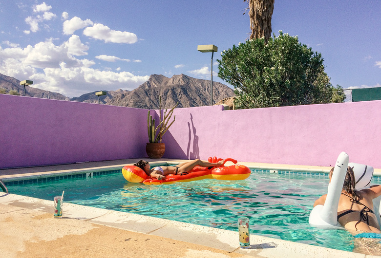 pool with pool floats