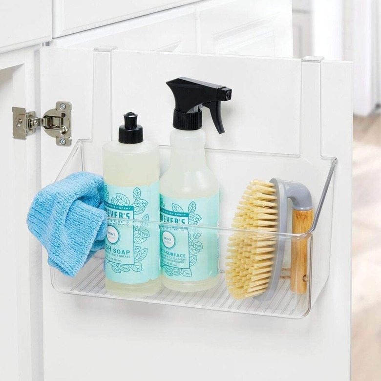 acrylic over the cabinet door basket organizer