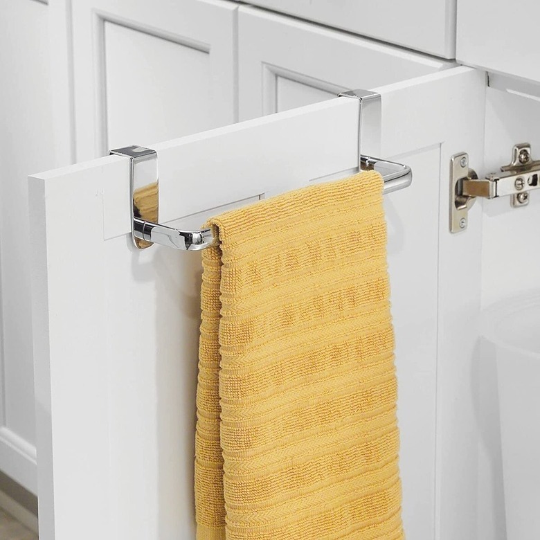 over the cabinet door towel rack