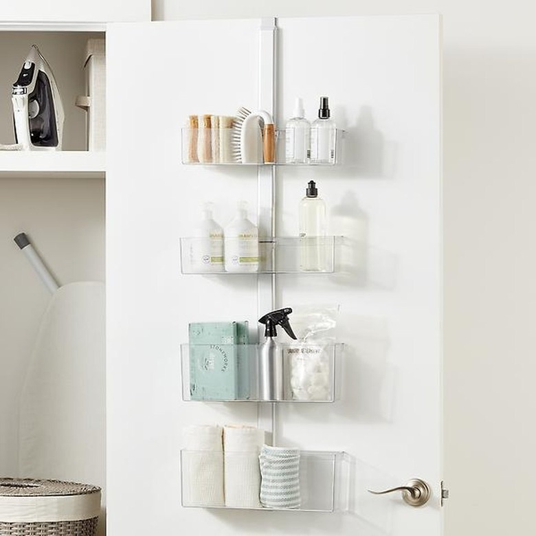 acrylic over-the-door bathroom organizer