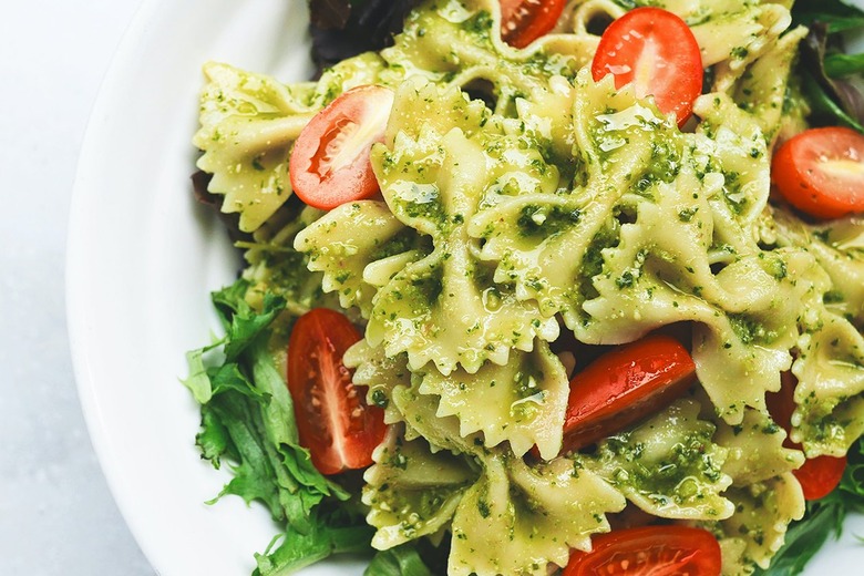 Pasta on a white plate