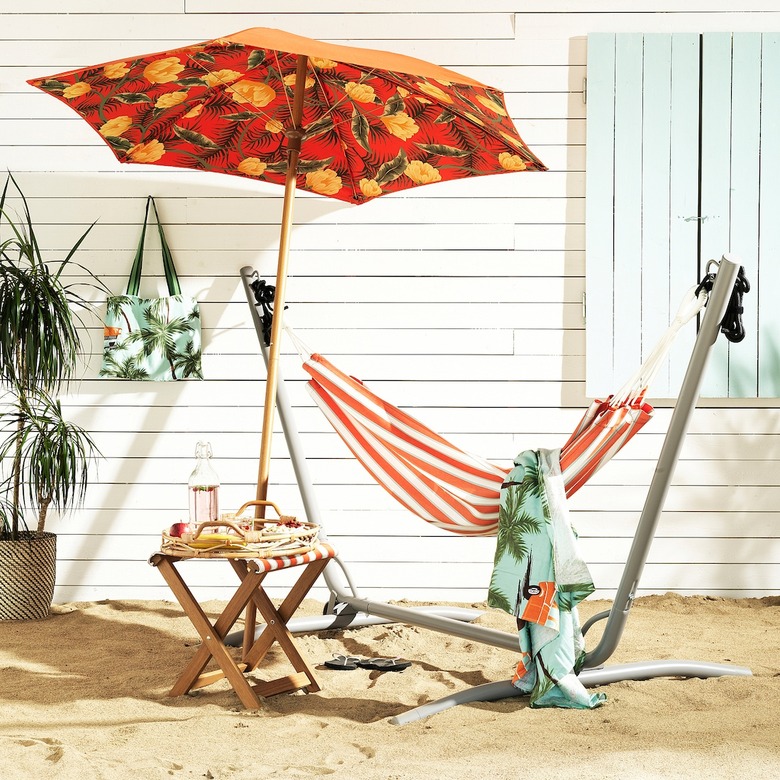 floral patterned patio umbrella