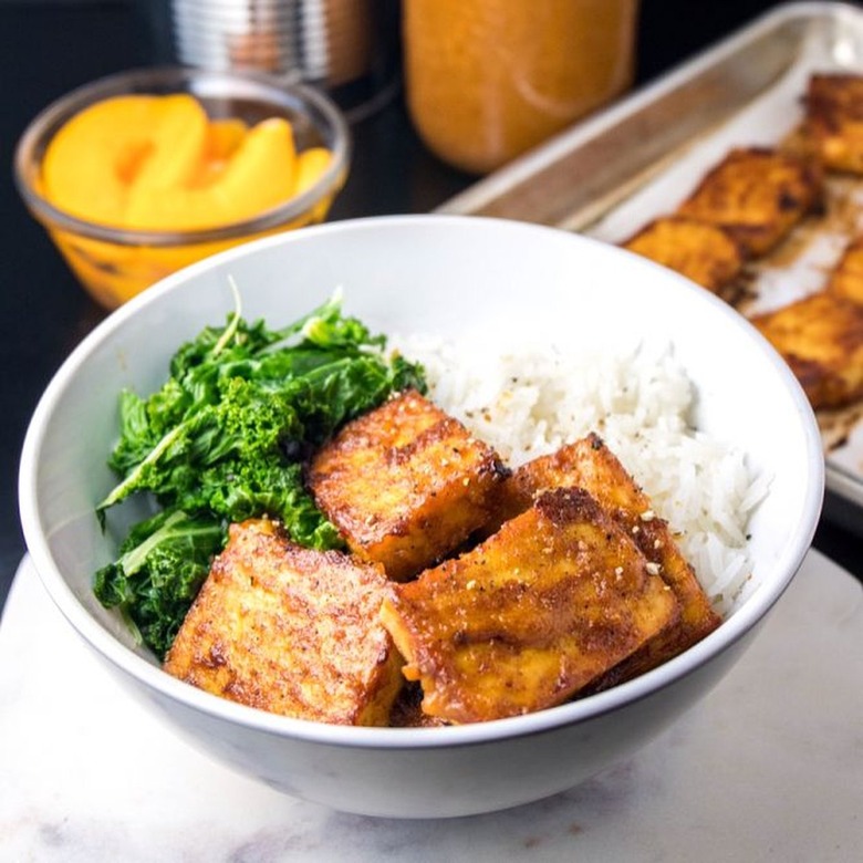 The Viet Vegan Peach BBQ Baked Tofu