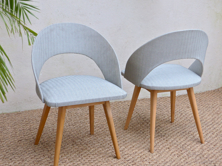 Pair of blue midcentury chairs