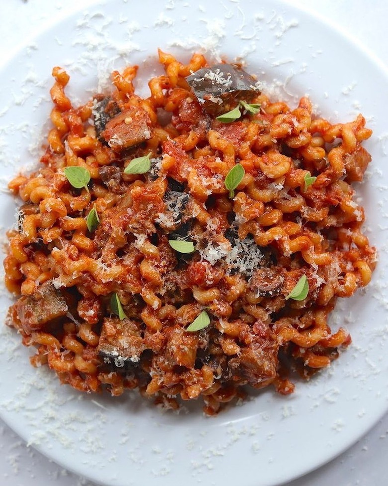 The Hungry Hutch Pasta with Eggplant, Tomato, and Olive Sauce