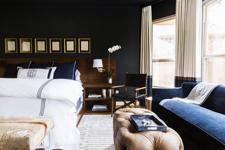 Transitional black bedroom