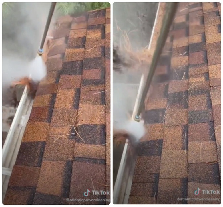 power washing gutters