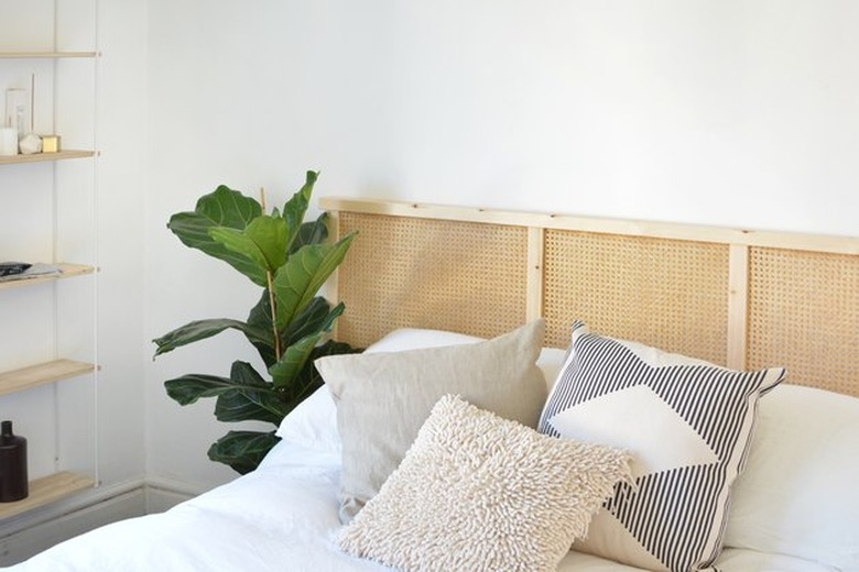 DIY bedroom idea cane headboard