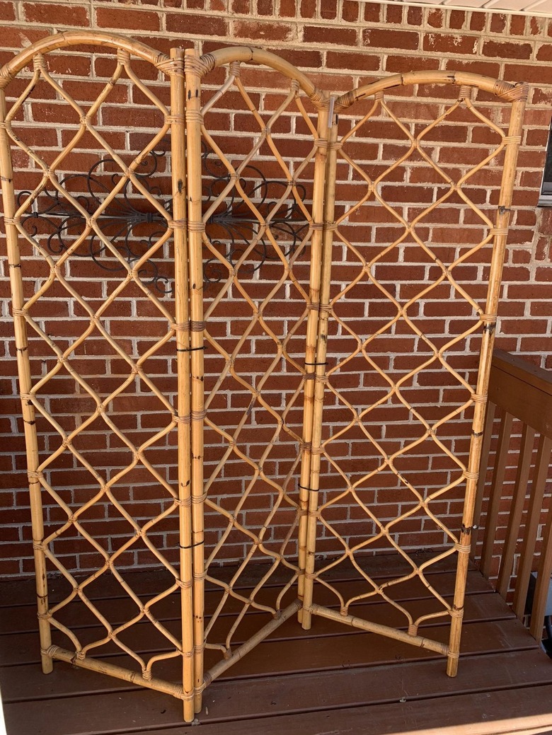 vintage bamboo arched folding screen