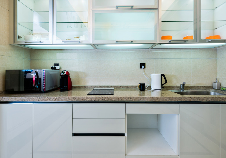 Kitchen counter and cabinet in new home