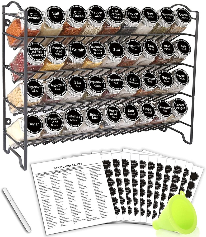 Swommoly Spice Rack Organizer With Empty Spice Jars