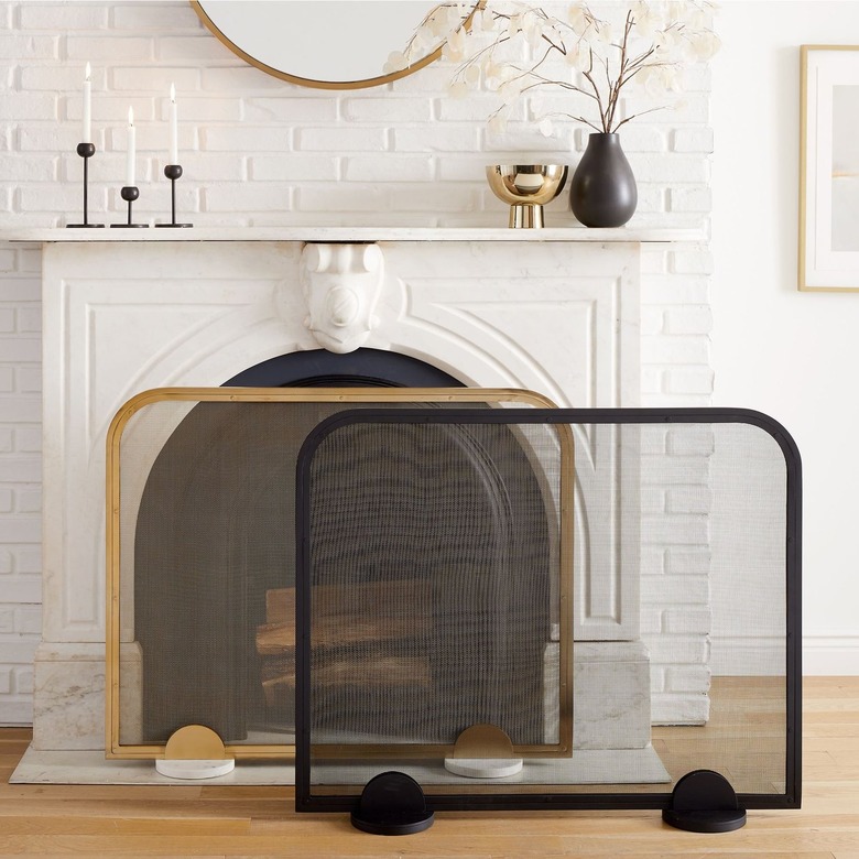 West Elm Art Deco Metal Fireplace Screen